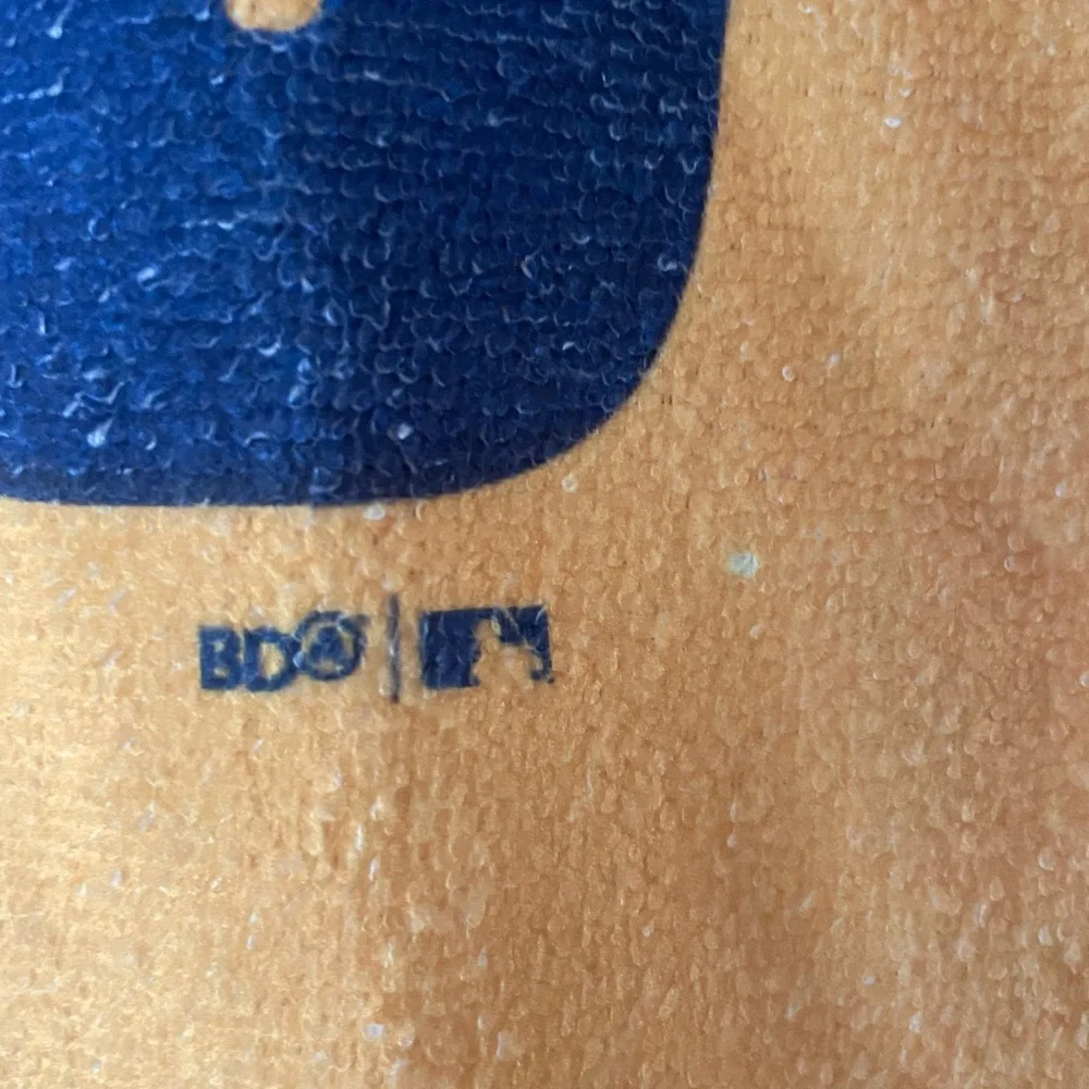 BDG Bright Orange Towel with Bold Blue Text